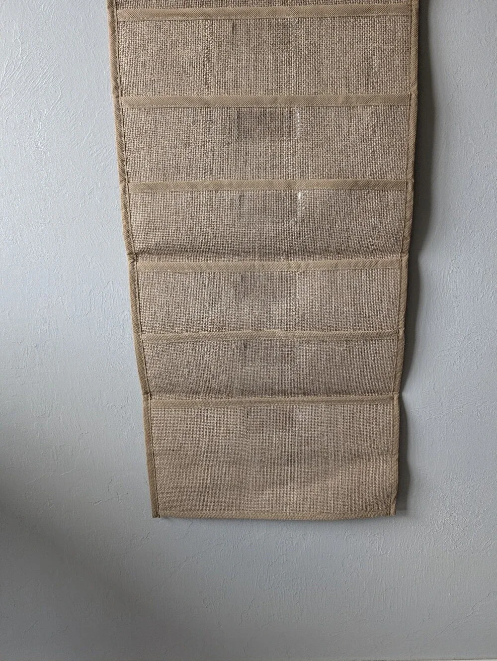 Hanging 12-Pocket Compartments Burlap Woven Organizer Neutral Tan Brown